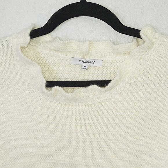 Madewell Women’s Sweater Soft Minimalism Cottagecore Textured Knit Yellow XL - Picture 3 of 8